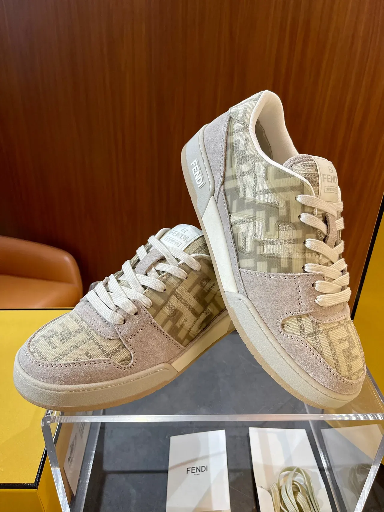 Fendi Monogram Suede and Textile Low-Top Lifestyle Sneakers 3