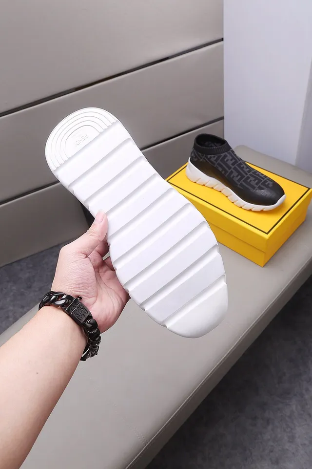 Fendi Speed Trainer Preto FF Monogram Sock-Fit Tênis Lifestyle 2