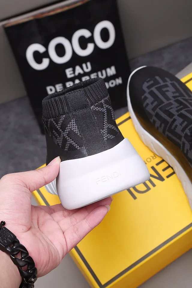 Fendi Speed Trainer Preto FF Monogram Sock-Fit Tênis Lifestyle 5