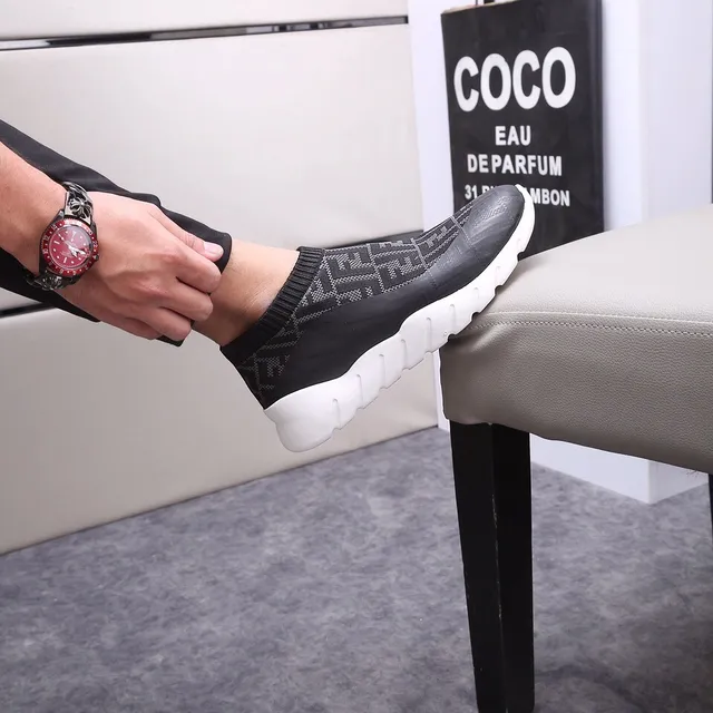 Fendi Speed Trainer Preto FF Monogram Sock-Fit Tênis Lifestyle 9