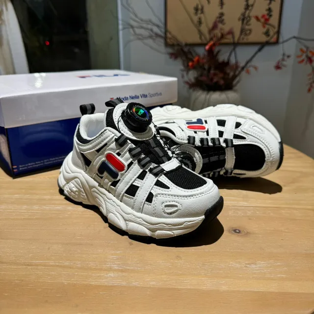 Fila Branco Rosa Sola intermediária Sistema de Fecho por Dial Tênis Grossos 12