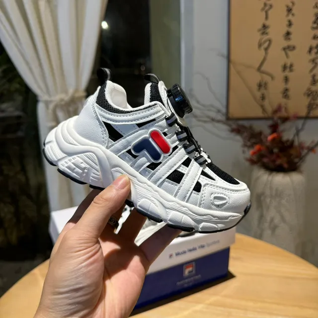 Fila Branco Rosa Sola intermediária Sistema de Fecho por Dial Tênis Grossos 14