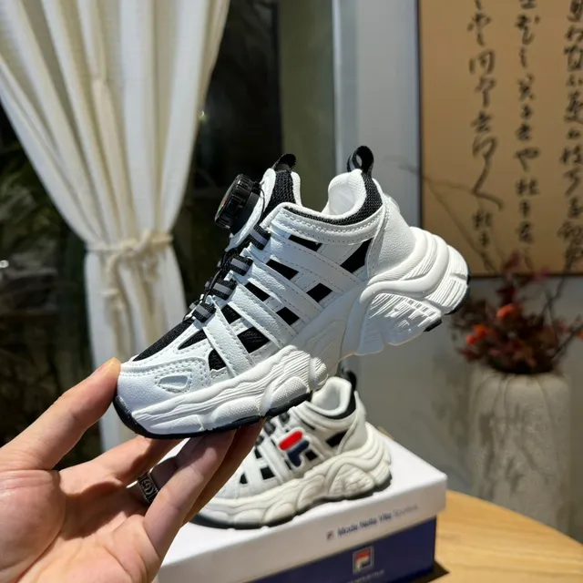 Fila Branco Rosa Sola intermediária Sistema de Fecho por Dial Tênis Grossos 16