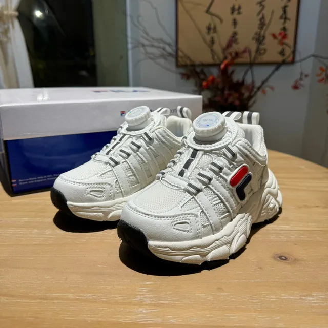 Fila Branco Rosa Sola intermediária Sistema de Fecho por Dial Tênis Grossos 21