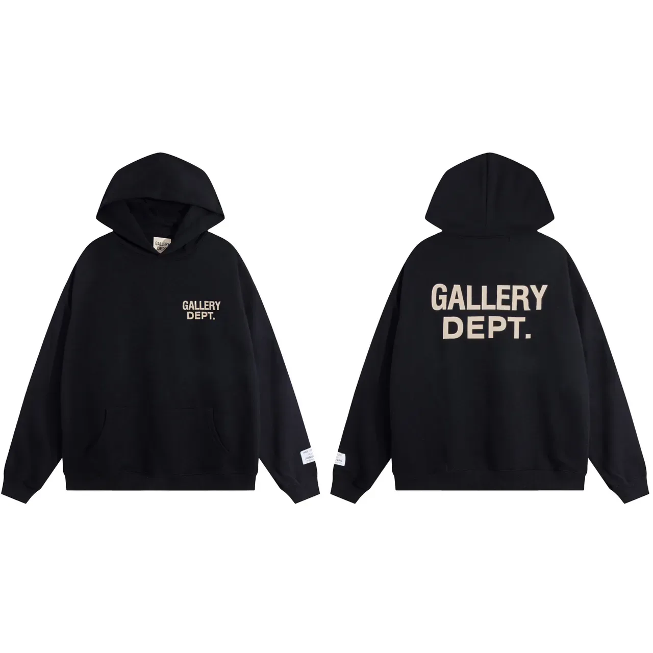 Gallery Dept Black Oversized Fit Screen-Printed Logo Hoodie 2