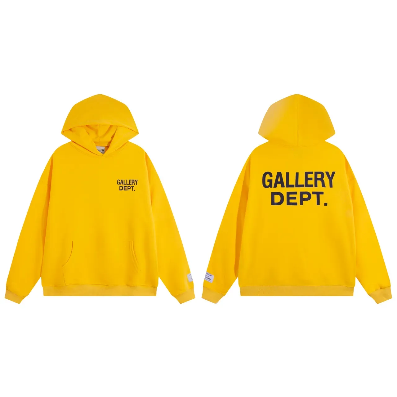 Gallery Dept Black Oversized Fit Screen-Printed Logo Hoodie 6
