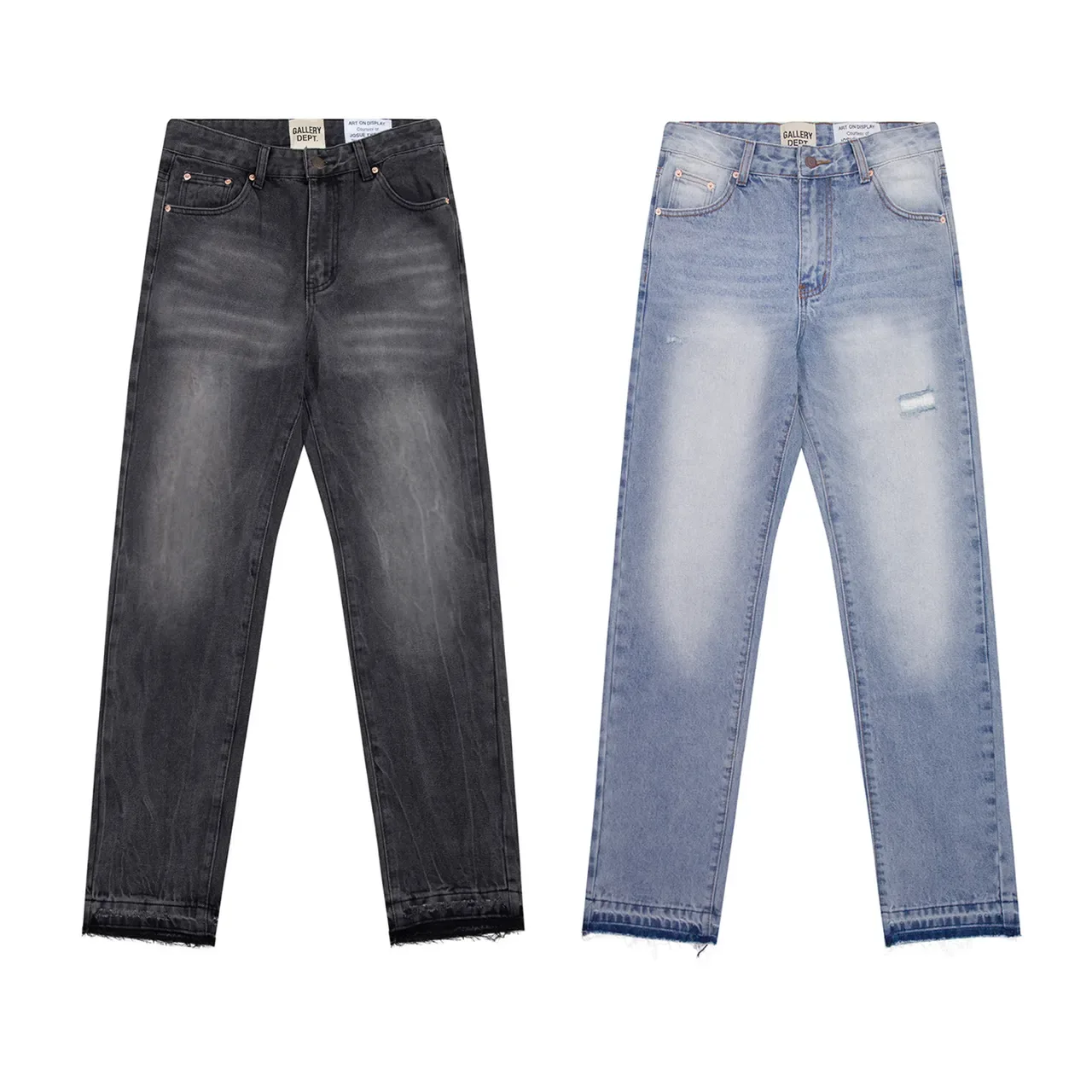 Gallery Dept Light-Wash Distressed Straight-Leg Jeans 2