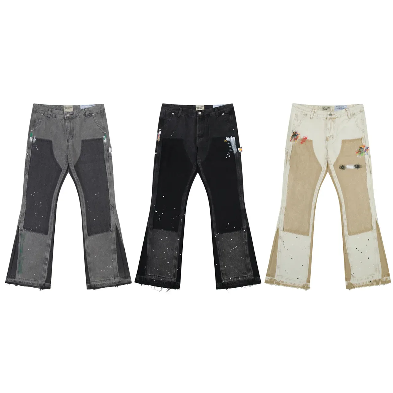 Gallery Dept Paint Splatter Patchwork Flared Jeans 2