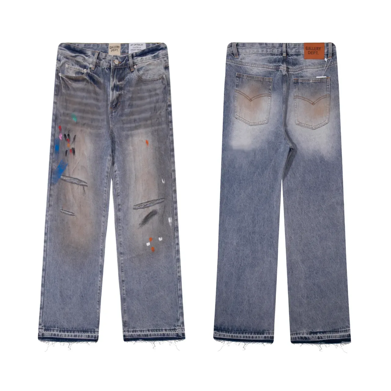 Gallery Dept Paint-Splattered Distressed Straight-Leg Jeans 2