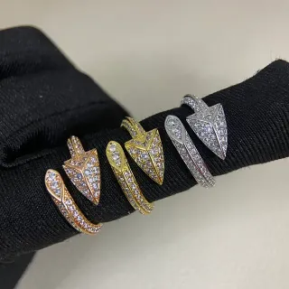 Arrowhead Pavé Crystal Open Rings
