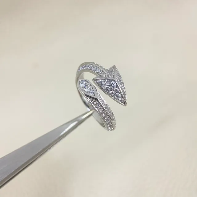 Arrowhead Pavé Crystal Open Rings 2