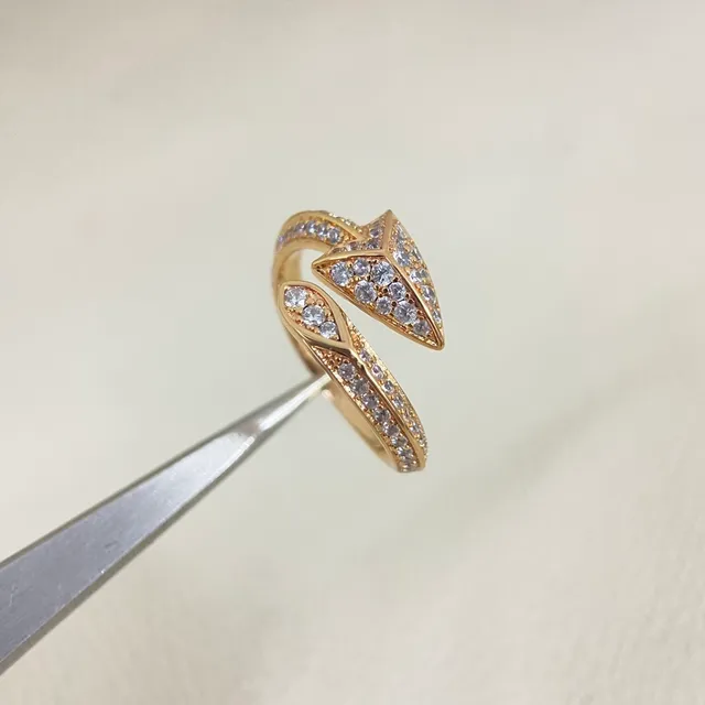 Arrowhead Pavé Crystal Open Rings 3