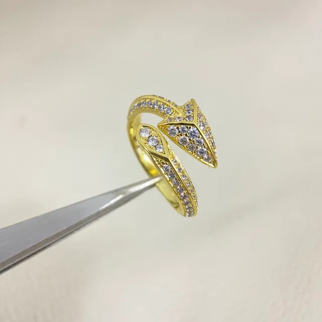 Arrowhead Pavé Crystal Open Rings 4