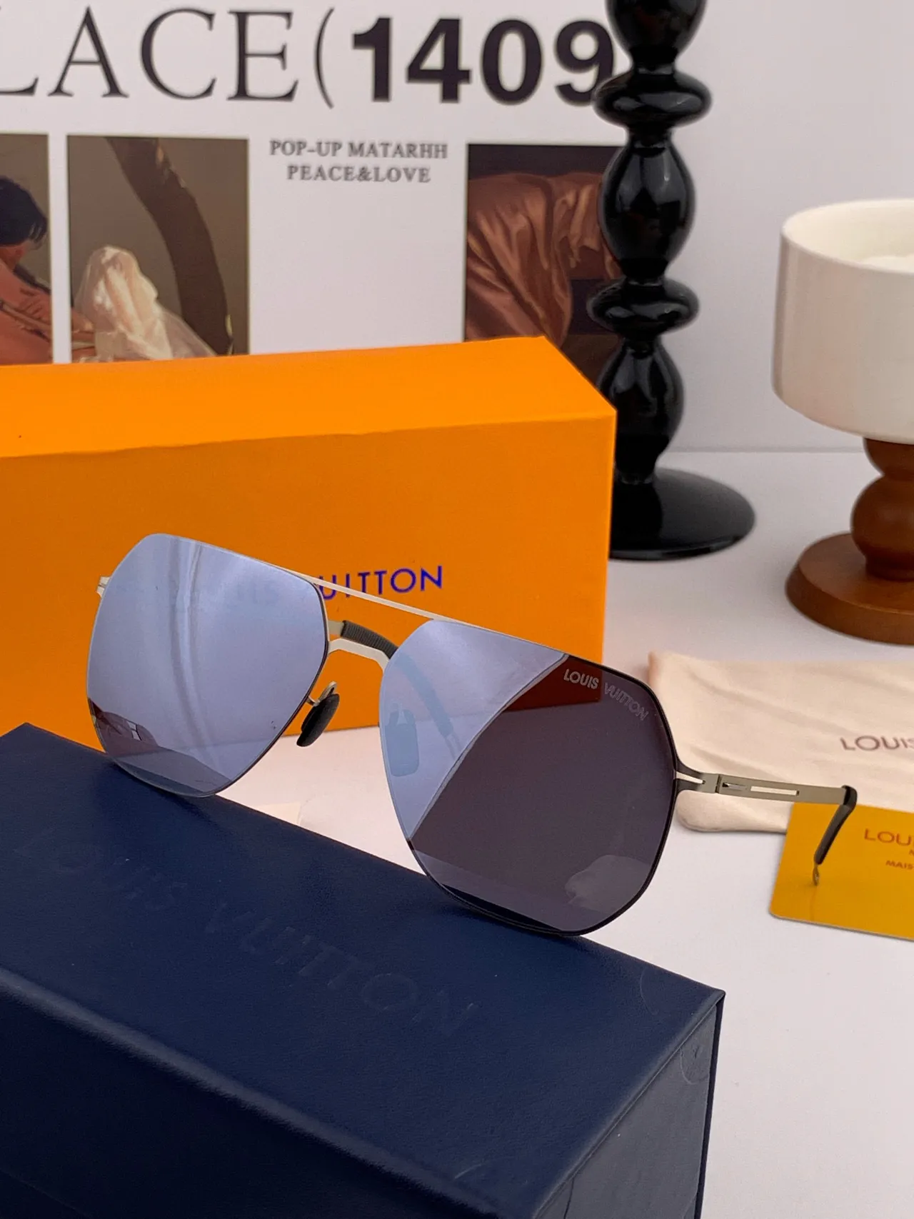 Aviator-Style Thin Metal Frame Dark Tinted Sunglasses 3