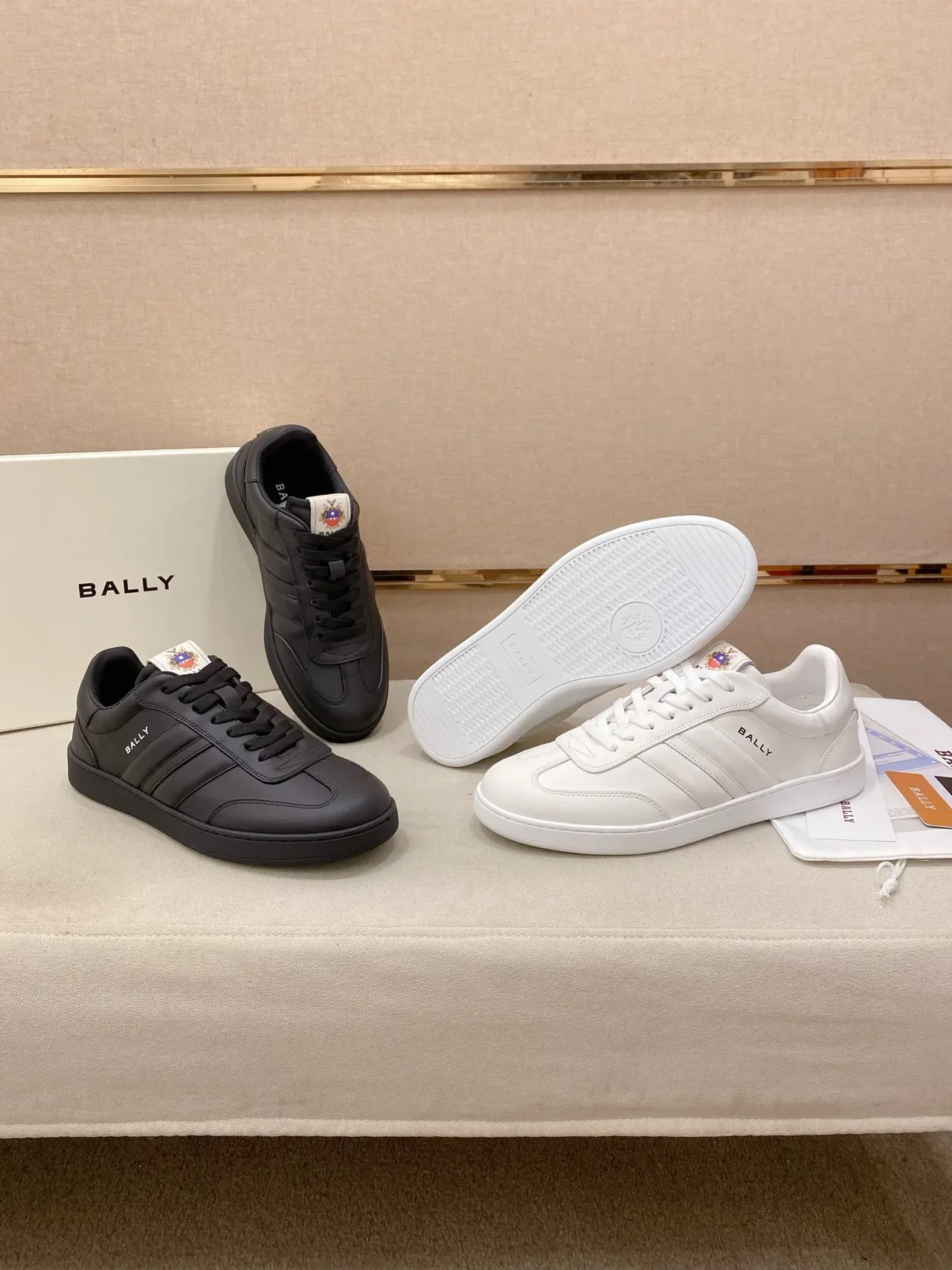 BALLY Black Leather Court-Style Lifestyle Sneaker 2