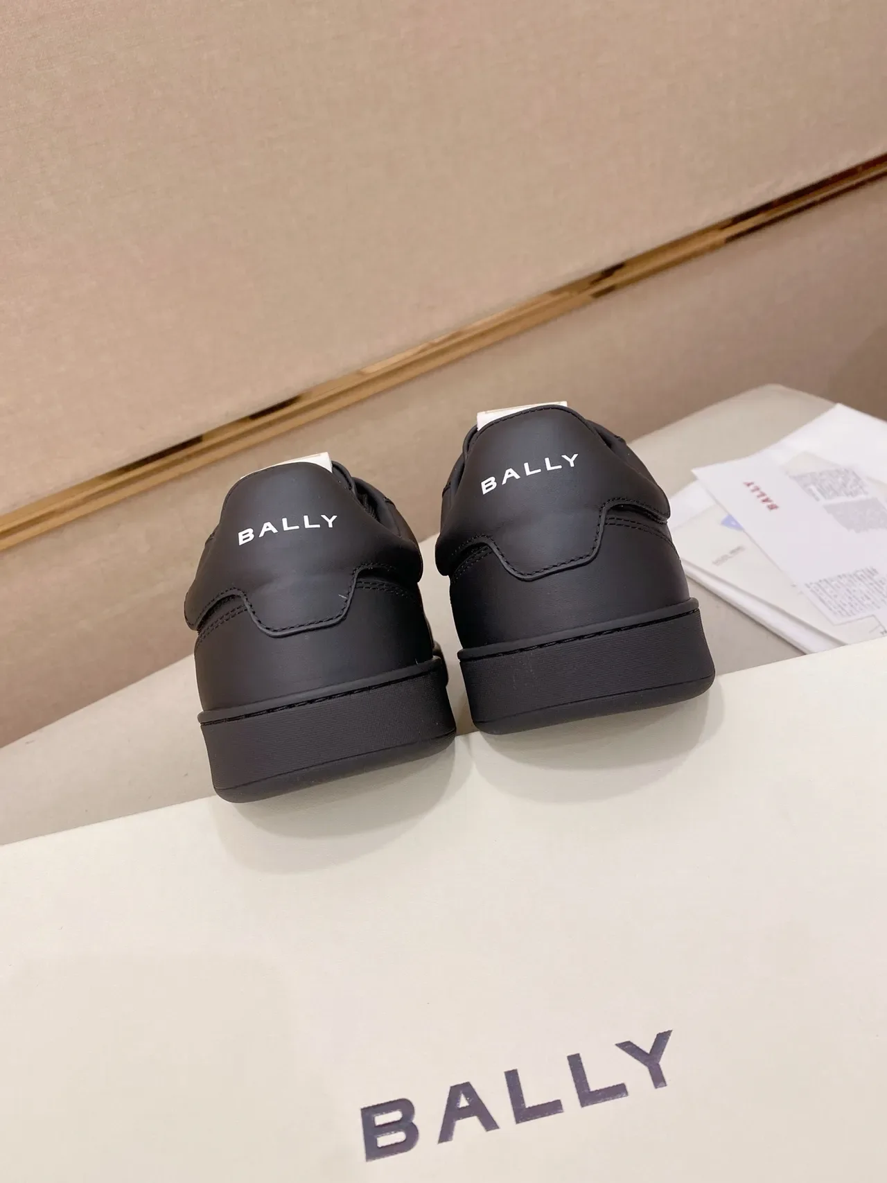 BALLY Black Leather Court-Style Lifestyle Sneaker 4