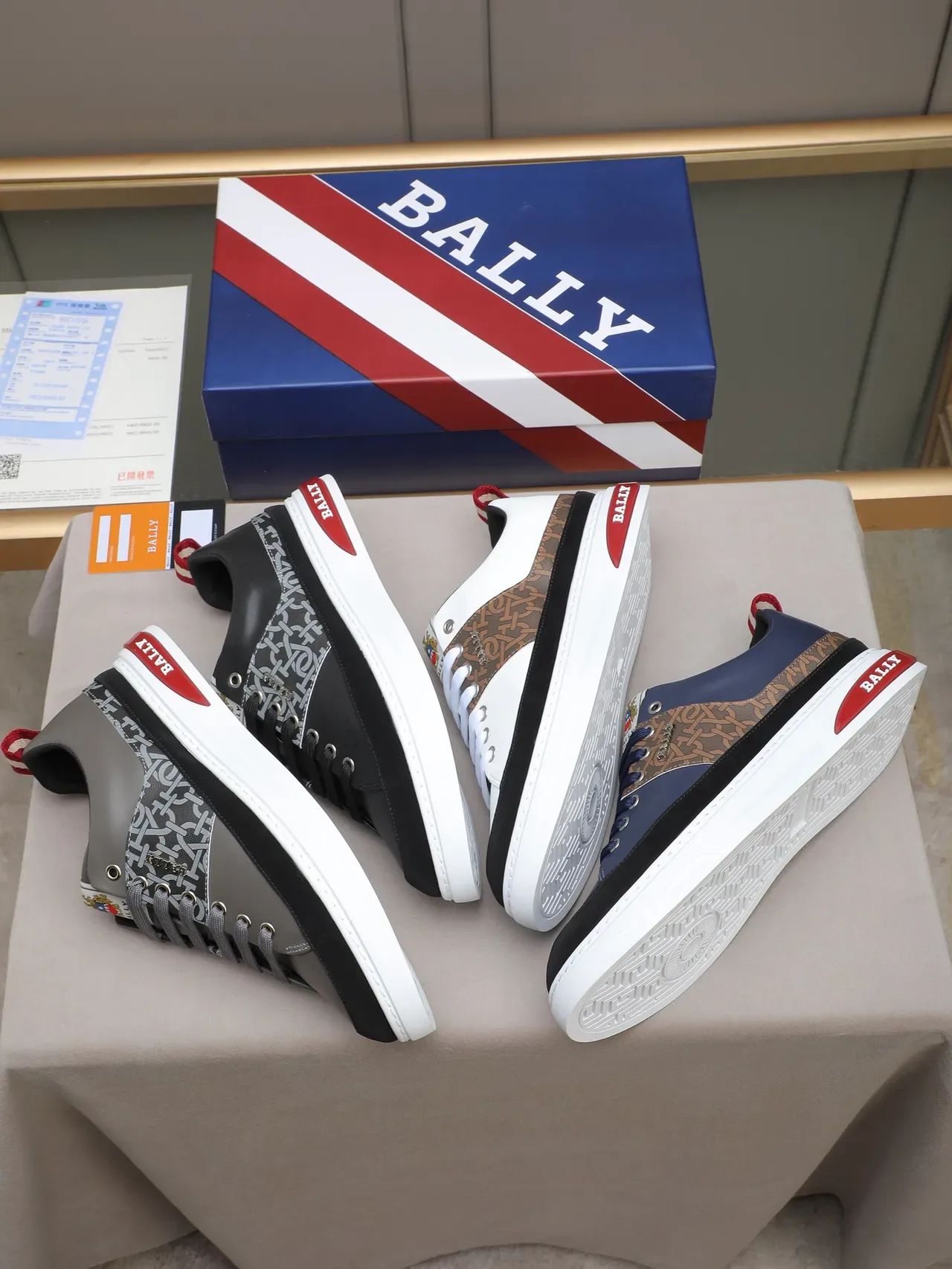 Bally Navy Monogrammed Side Panel Lifestyle Sneaker 2