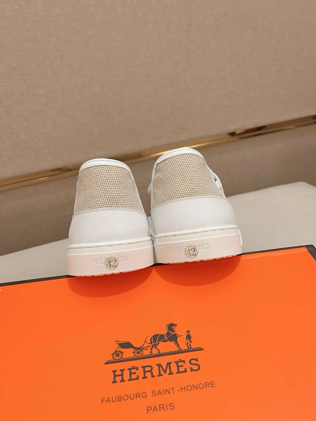 Beige and White Mesh Low-Top Lifestyle Sneaker 3