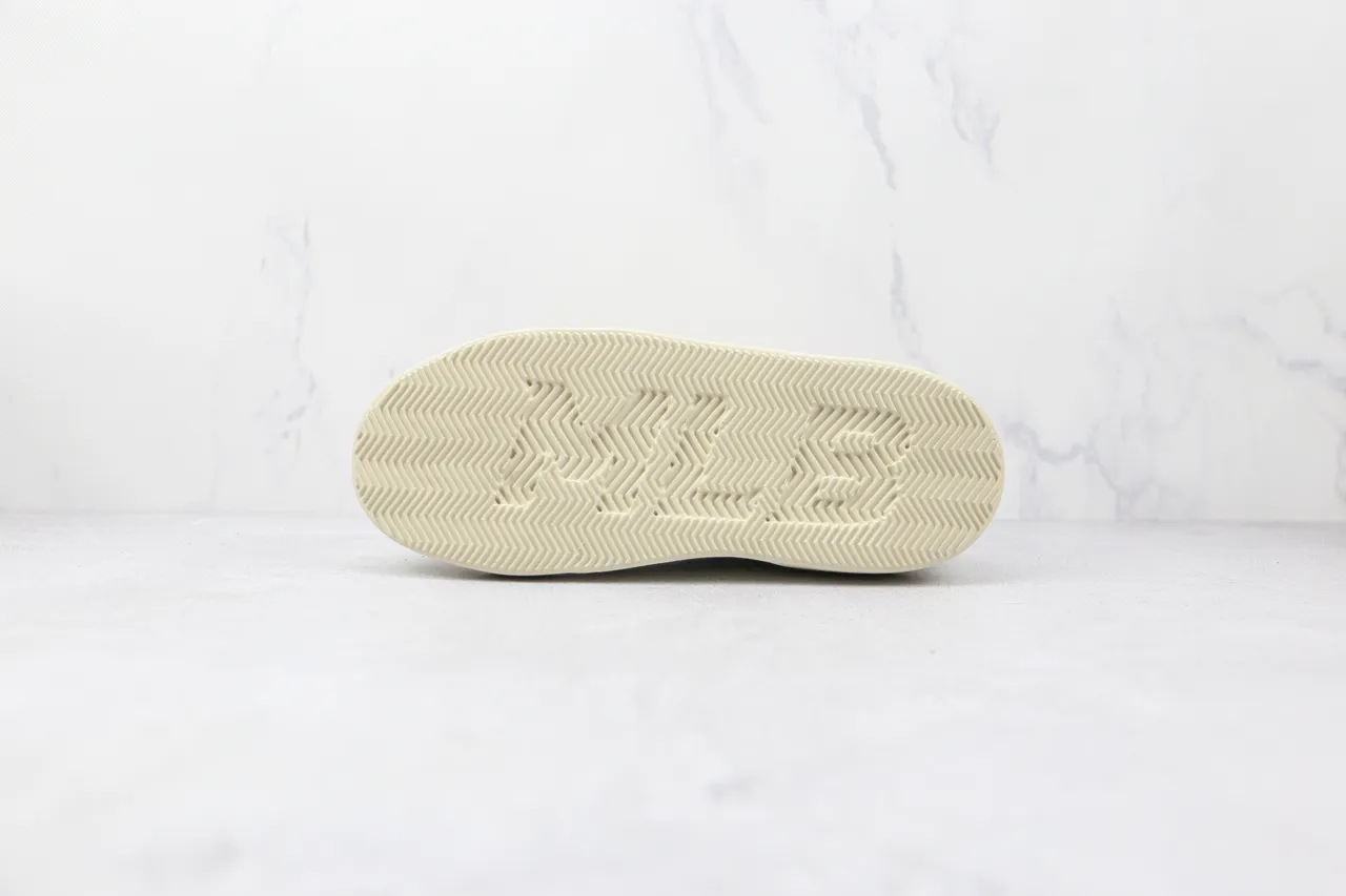 Beige Embossed Monogram Pattern Platform Sole Sneakers 8