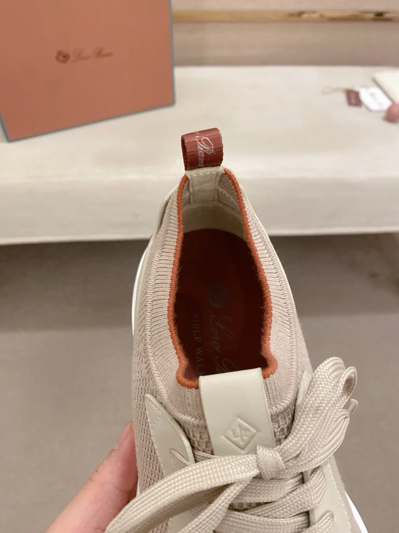 Beige Mesh and Suede-Panel Lifestyle Sneaker 5
