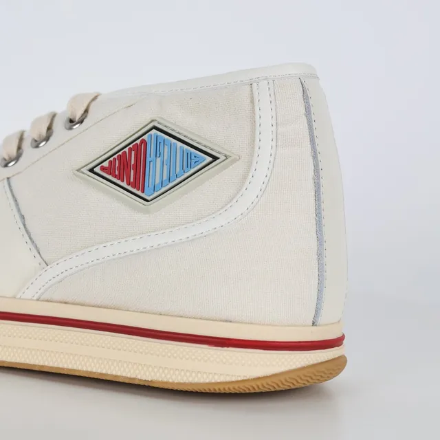 Beige Red High-Top Canvas Upper Lifestyle Sneakers 4