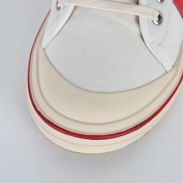 Beige Red High-Top Canvas Upper Lifestyle Sneakers 5