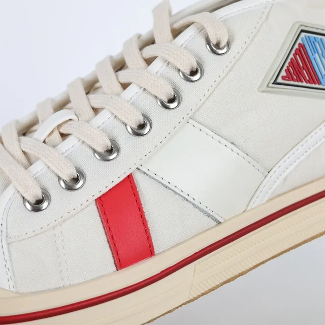 Beige Red High-Top Canvas Upper Lifestyle Sneakers 6