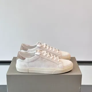 Tênis Minimalistas de Camurça Bege Low-Top Lifestyle