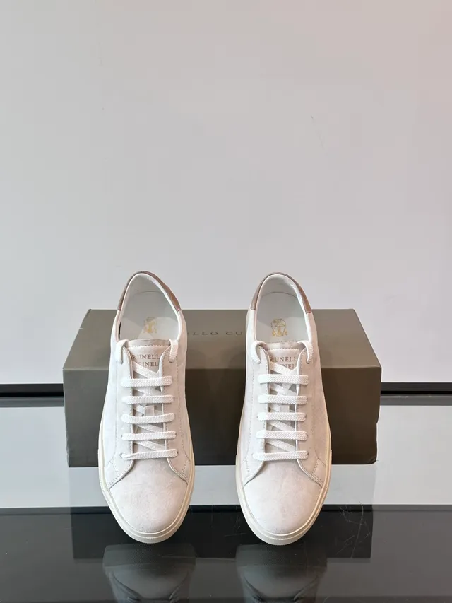Beige Suede Minimalist Low-Top Lifestyle Sneakers 4