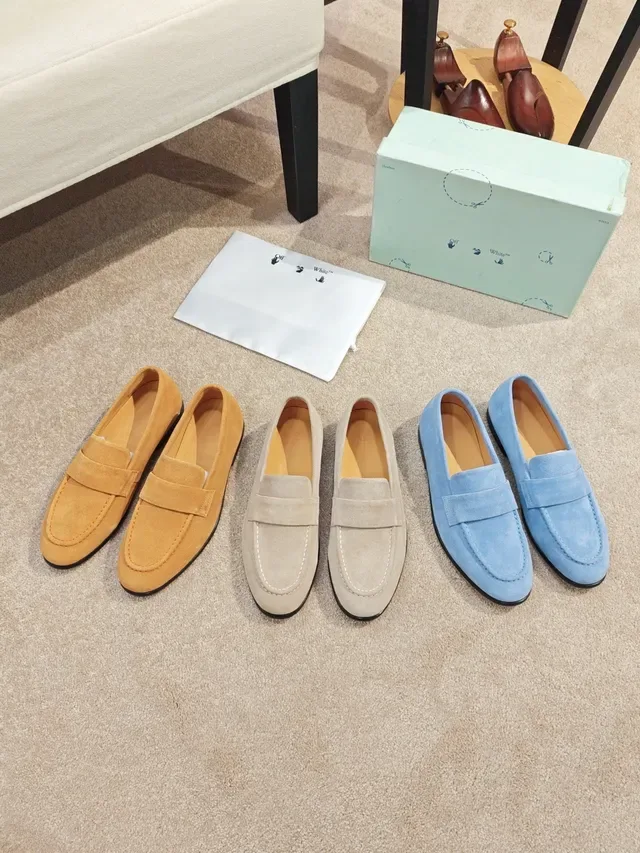 Beige Suede Penny Strap Loafer 2