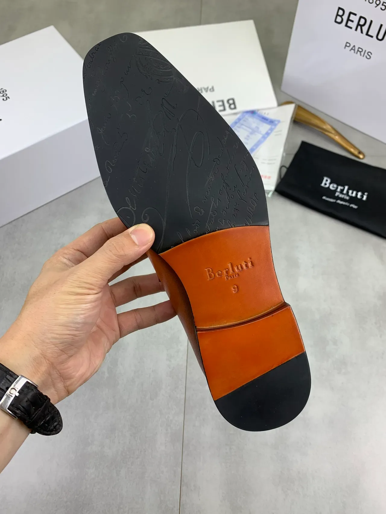 Berluti Brown Black Penny Square-Toe Loafer 3