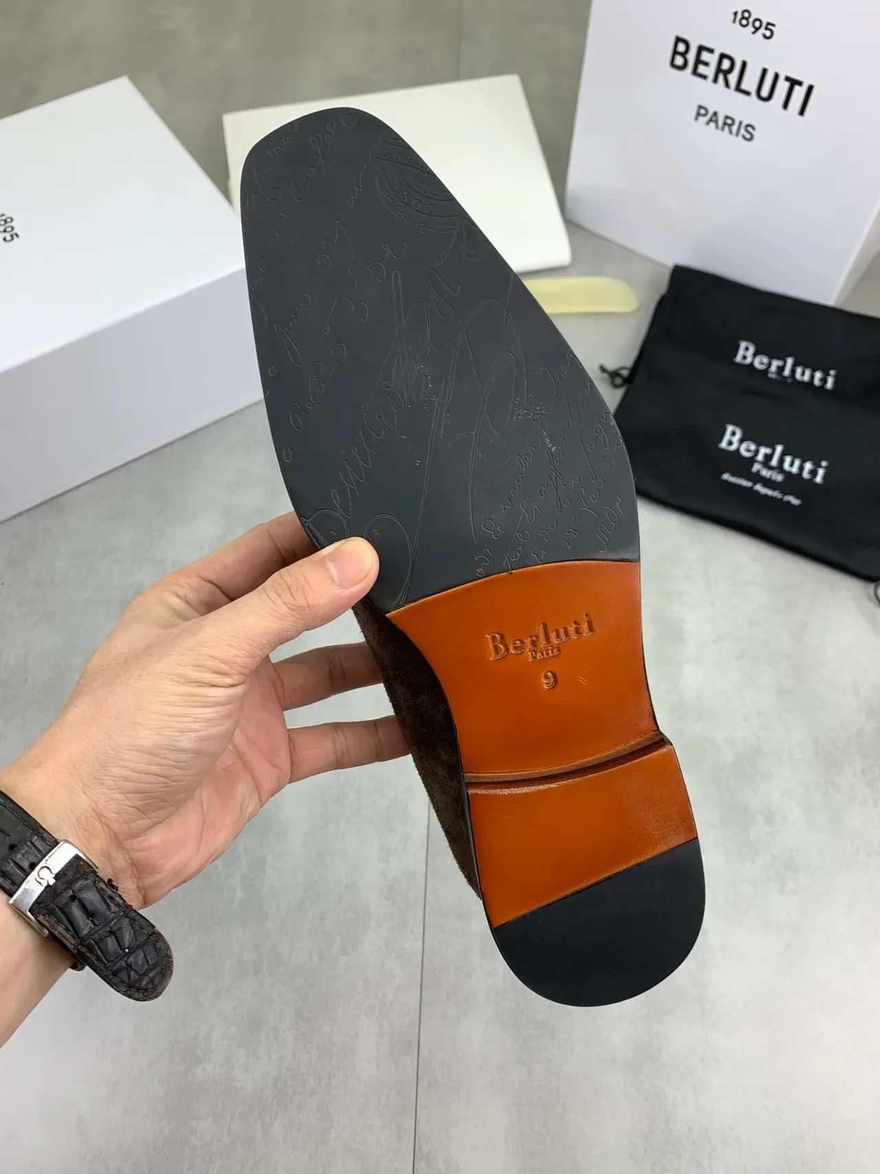 BERLUTI Brown Suede Penny Loafer Men's Loafers 4