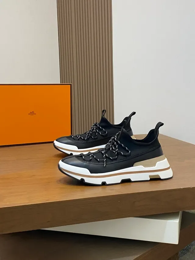 Black and Beige Chunky Sole Lifestyle Sneaker 5