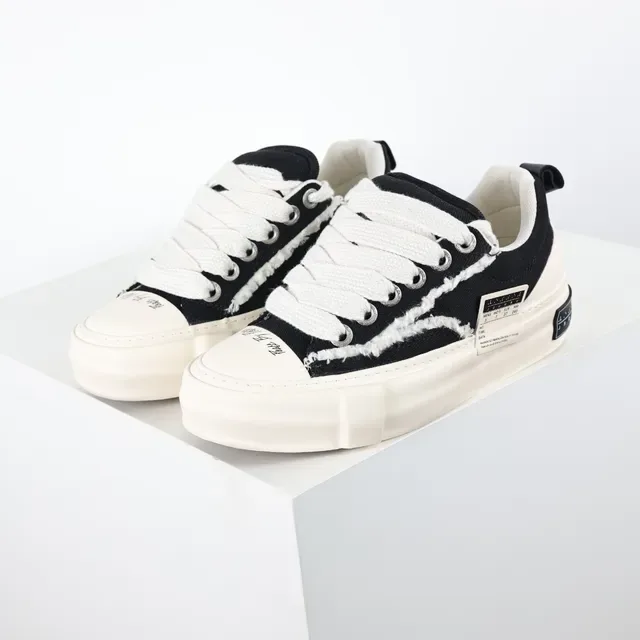 Black and Beige Deconstructed Canvas Sneaker 2