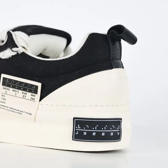 Black and Beige Deconstructed Canvas Sneaker 4