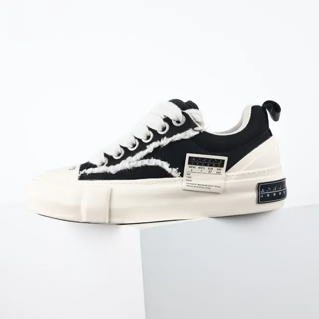 Black and Beige Deconstructed Canvas Sneaker 9