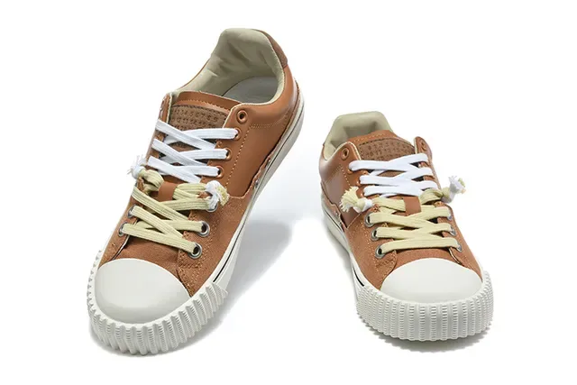 Black and Cream Canvas Low-Top Sneakers 14