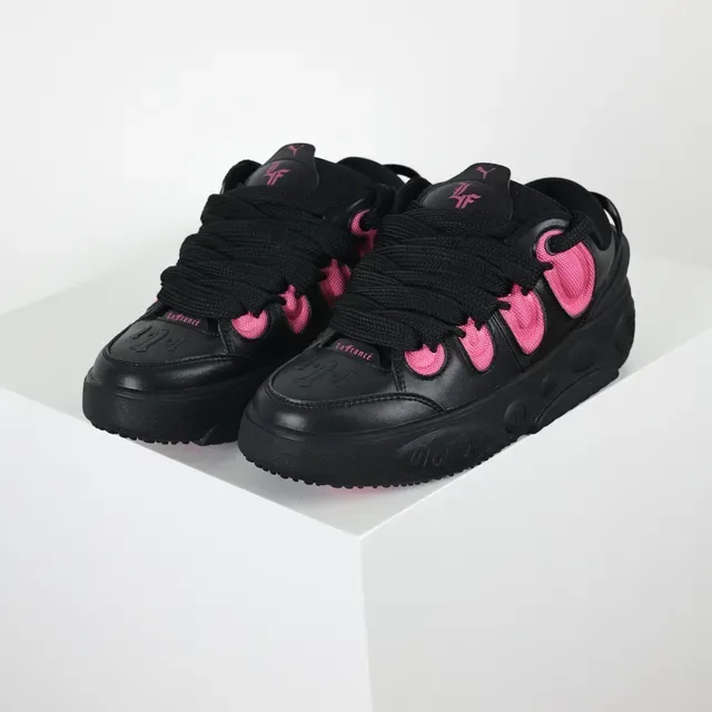Black and Pink Cutout Detail Lifestyle Sneakers 2
