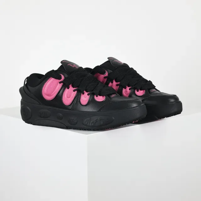 Black and Pink Cutout Detail Lifestyle Sneakers 3