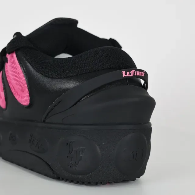 Black and Pink Cutout Detail Lifestyle Sneakers 4