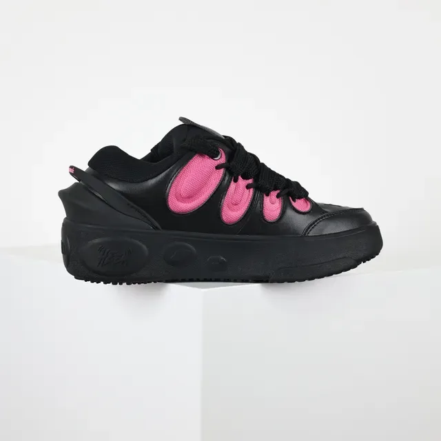 Black and Pink Cutout Detail Lifestyle Sneakers 7
