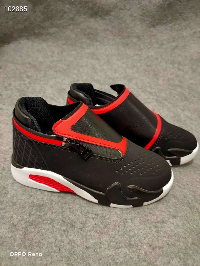 Black and Red Zipper Slip-On Lifestyle Sneakers 11