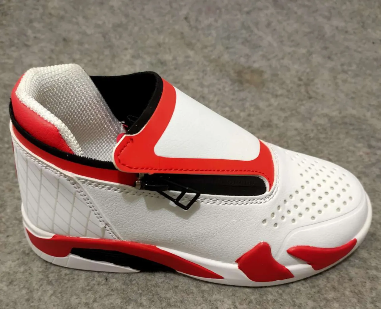 Black and Red Zipper Slip-On Lifestyle Sneakers 21