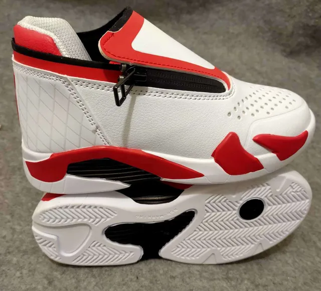 Black and Red Zipper Slip-On Lifestyle Sneakers 23