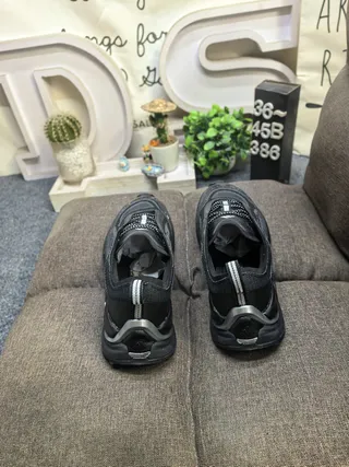 Black and Silver Laceless Chunky Sneakers 8