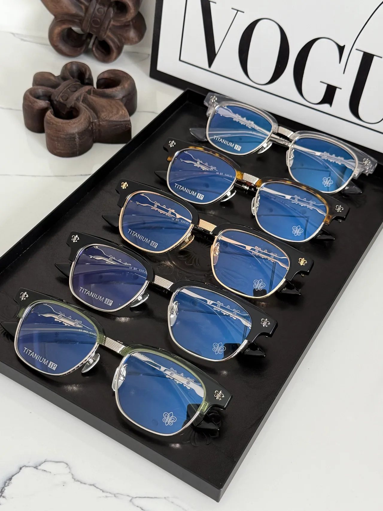Black and Silver Semi-Rimless Optical Glasses 2