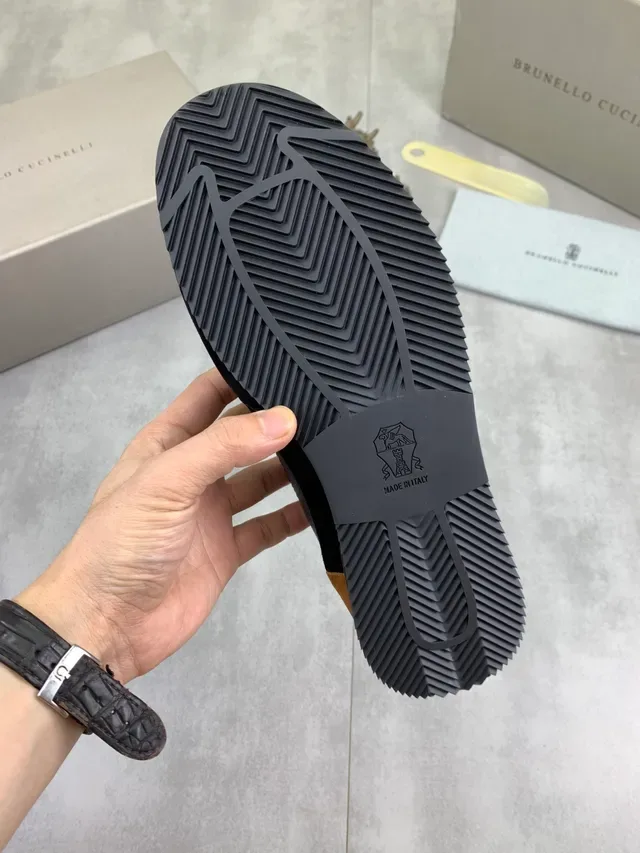 Black and Tan Leather-Suede Lifestyle Sneaker 2