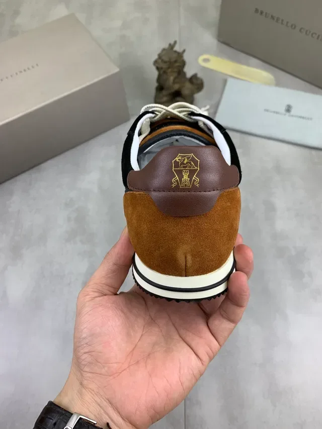 Black and Tan Leather-Suede Lifestyle Sneaker 3