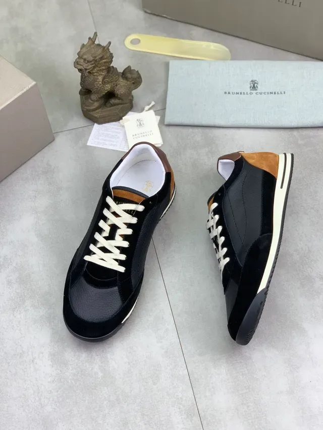 Black and Tan Leather-Suede Lifestyle Sneaker 5