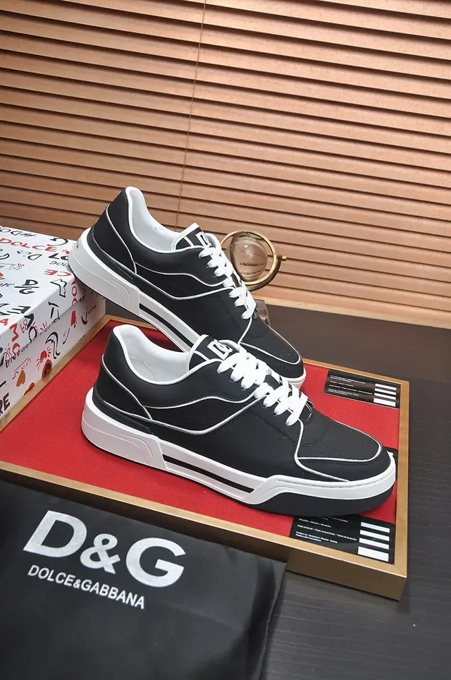 Black and White Contrast Piping Lifestyle Sneaker 5